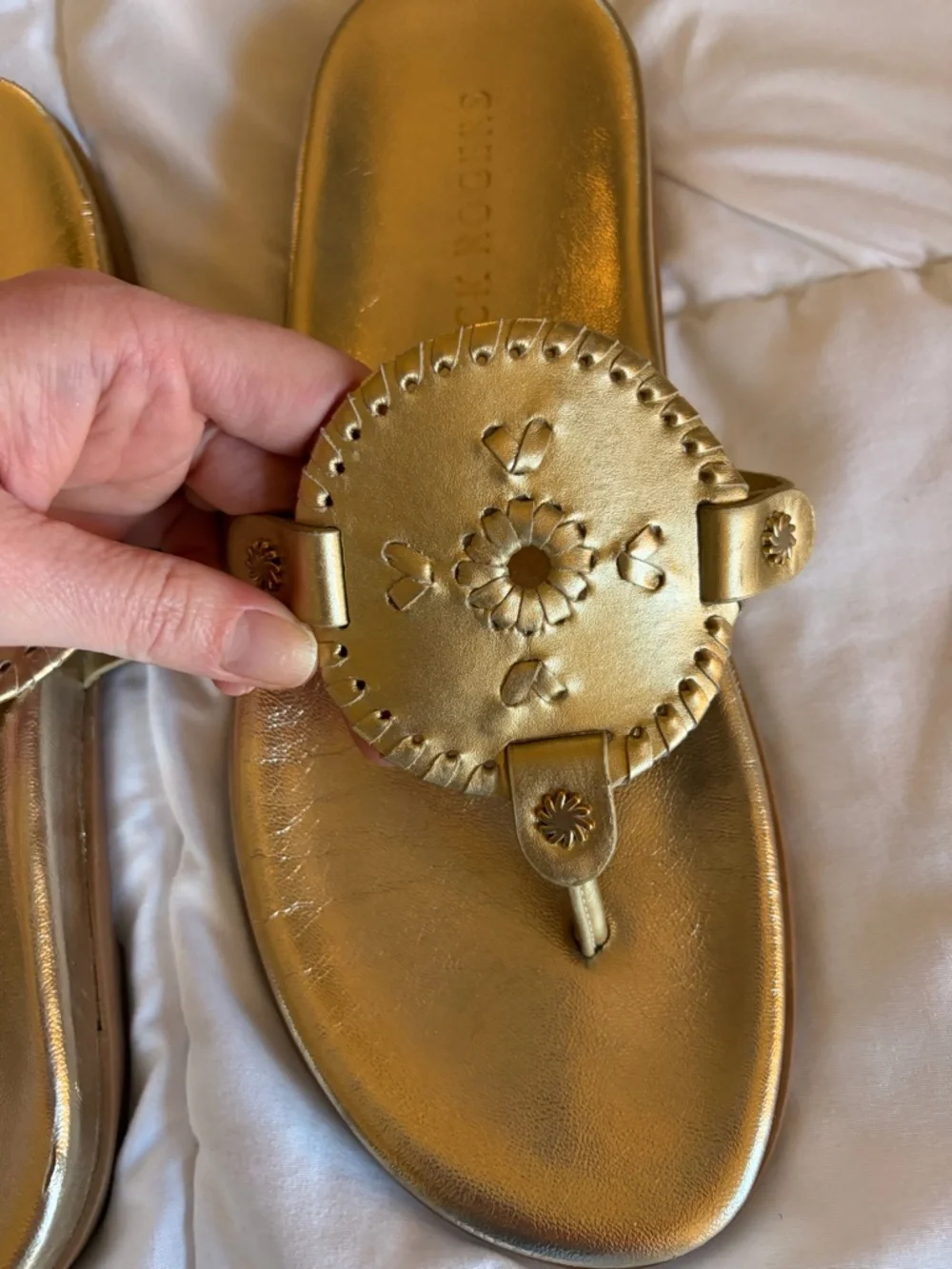 Jack Rogers Metallic Gold Thong Sandal - Picture 9 of 10
